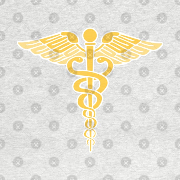 Symbol of Medicine, Gold Caduceus by tandre